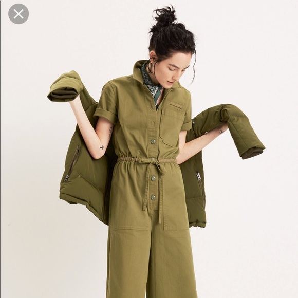 Madewell Pants - Madewell Wide-Leg Utility Jumpsuit in Olive